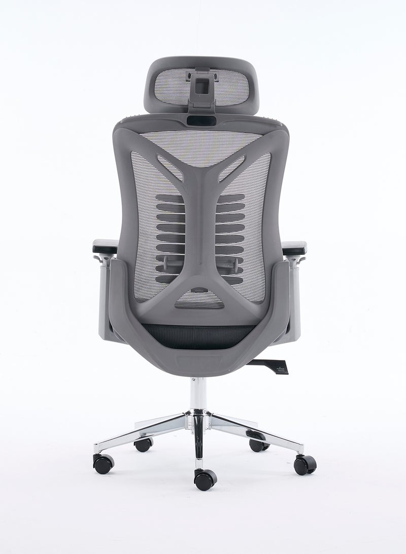 YY-ريشير كرسي مكتب شبكي مريح بمسند ظهر عالٍ، كرسي دوار فاخر مع مسند رأس قابل للتعديل، ودعم للفقرات القطنية، وكرسي ألعاب قابل للإمالة للمنزل والمكتب وغرفة الدراسة - Image 3