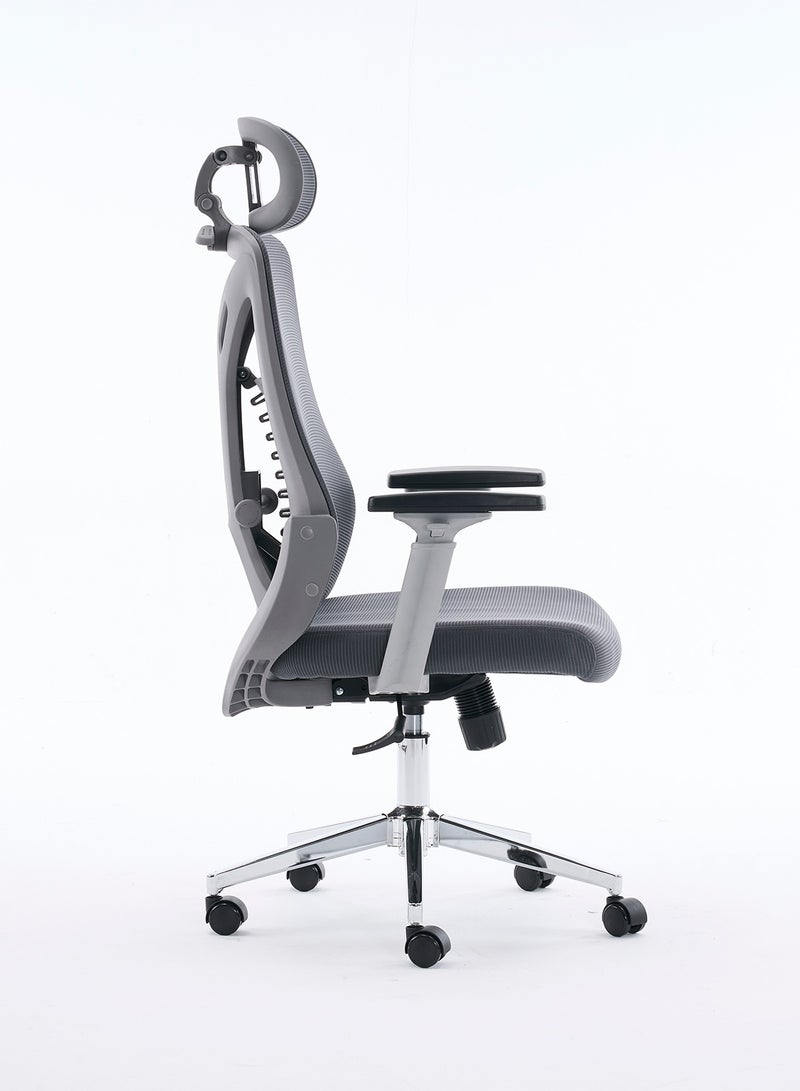 YY-ريشير كرسي مكتب شبكي مريح بمسند ظهر عالٍ، كرسي دوار فاخر مع مسند رأس قابل للتعديل، ودعم للفقرات القطنية، وكرسي ألعاب قابل للإمالة للمنزل والمكتب وغرفة الدراسة - Image 5