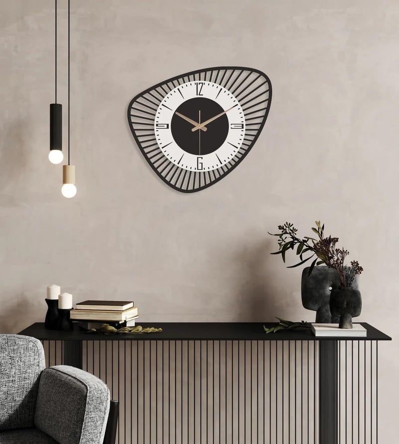 Nubilous Large World Map Wall Clock, Metal Minimalist Modern Clock, Round Silent Non-Ticking Battery Operated Wall Clocks for Living Room/Home/Kitchen/Bedroom/Office/School Decor (Black(ST-31), 40CM) - Image 4