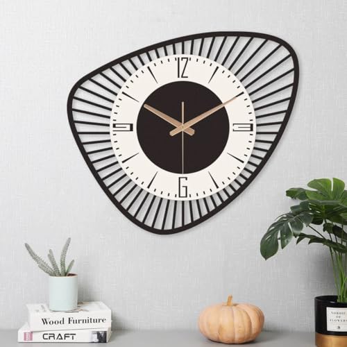 Nubilous Large World Map Wall Clock, Metal Minimalist Modern Clock, Round Silent Non-Ticking Battery Operated Wall Clocks for Living Room/Home/Kitchen/Bedroom/Office/School Decor (Black(ST-31), 40CM) - Image 5
