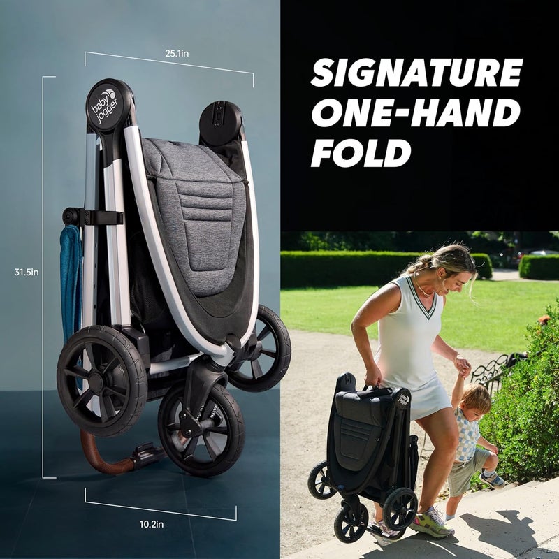 Baby Jogger City Mini GT3 All Terrain Stroller with Forever Air Rubber Tires and All Wheel Suspension with Magnetic Buckle and NoRethread Harness HeightAdjustable Handlebar and Foot Brake - Image 2