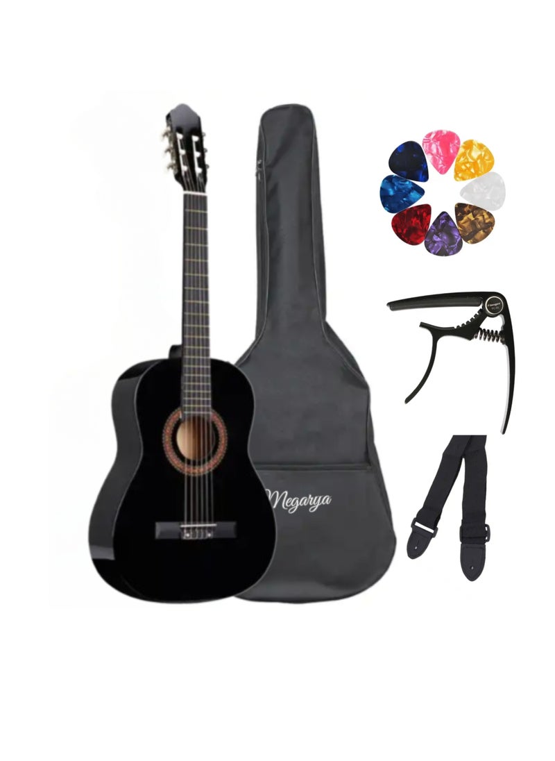 39” Classical Guitar with Nylon Strings Guitar with Truss Rod for Beginner Professional Acoustic with Bag, Strap, Capo, Picks(Black) - pzsku/Z29AFBD78218F3C75E5EFZ/45/_/1704195439/30326f3b-12eb-4bc5-b899-d58970a8b426