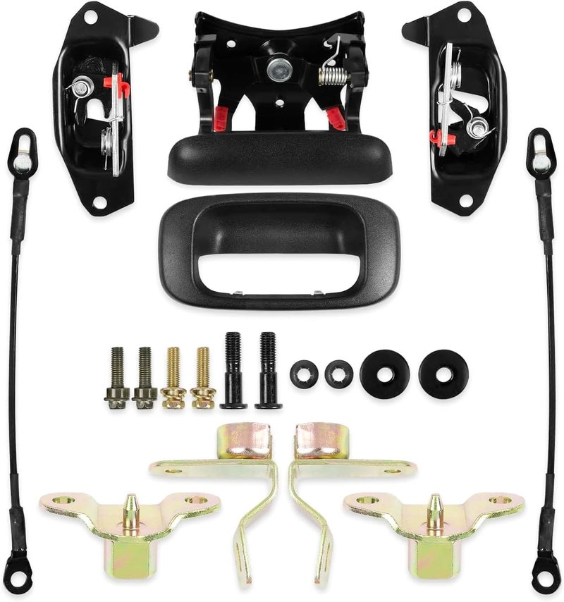 KARPAL Tailgate Hardware Repair Kit with Handle Bezel, Latch, Cable, Hinge, Rod, Clip, and Bolt for 1999-2006 Chevrolet Silverado and GMC Sierra - Image 1
