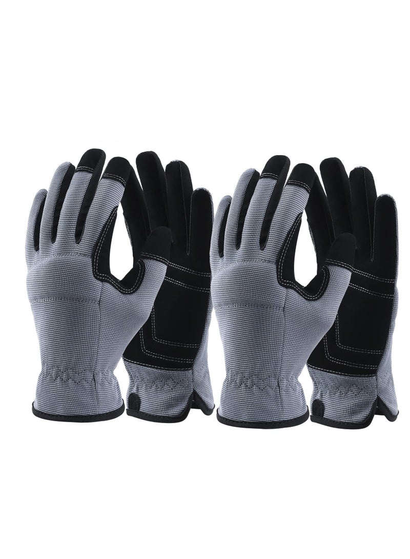 KASTWAVE Safety Work Gloves, KASTWAVE Light Duty Work Gloves Gardening Warehouse Job Car Repair Utility Yard Glove for Men Women (Large, 2 Pairs) - Image 1