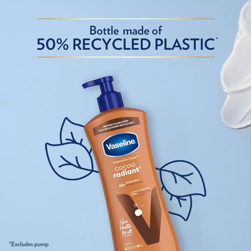 Vaseline Intensive Care Body Lotion Cocoa Radiant 3 count for Dry Skin Lotion Made with UltraHydrating Lipids and Pure Cocoa Butter for a LongLasting Radiant Glow 203 Oz - Image 5