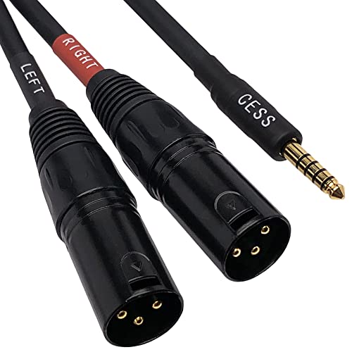 CNCESS CESS-257 Black 4.4mm to Dual XLR Male Balanced Audio Headphone Adapter Cable - Image 3