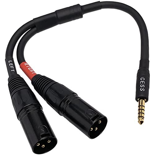 CNCESS CESS-257 Black 4.4mm to Dual XLR Male Balanced Audio Headphone Adapter Cable - Image 2