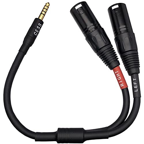 CNCESS CESS-257 Black 4.4mm to Dual XLR Male Balanced Audio Headphone Adapter Cable - Image 4