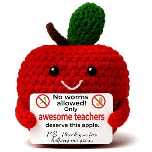 MAMAGIFTREE Teacher Appreciation Gifts Crochet Apple with No Worms Unique Thank You Gifts for Daycare Kindergarten Preschool Teachers End of Year Back to School Gift for Teacher - Image 1
