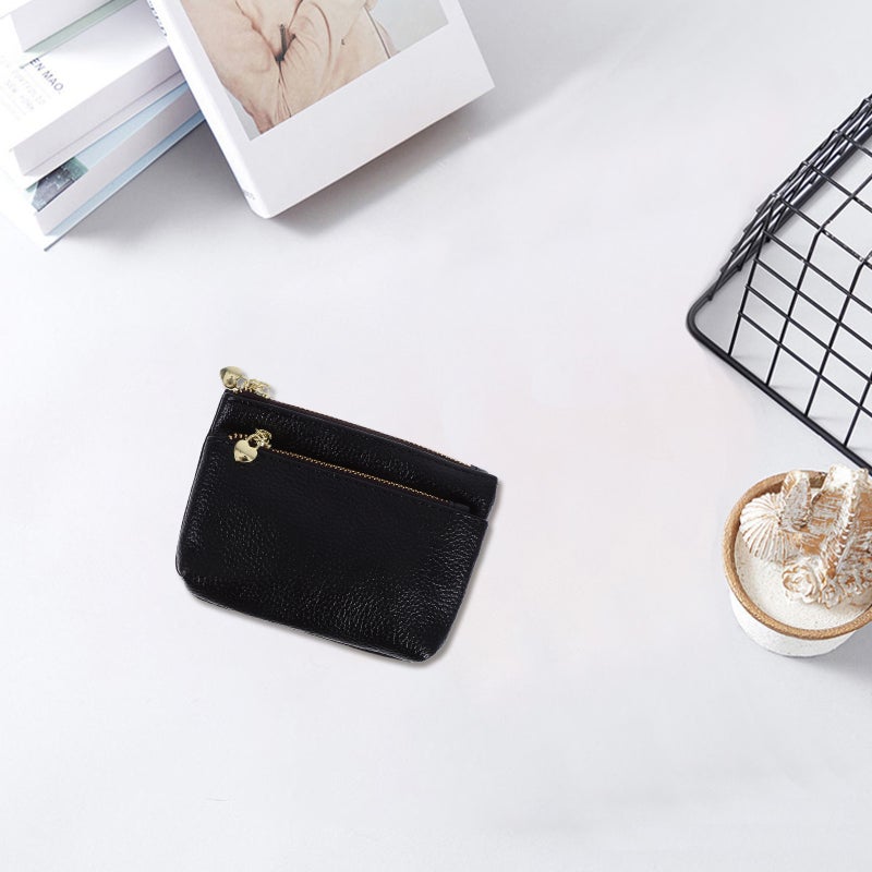 Women Small Fake Leather Wallet with Zipper Change Money Pouch Purse Soft PU Card Holder Elegant Short Wallet for Everyday Travel and Shopping - Image 4