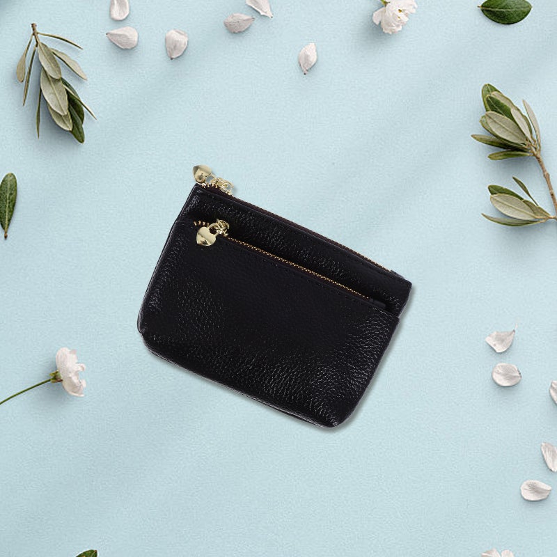 Women Small Fake Leather Wallet with Zipper Change Money Pouch Purse Soft PU Card Holder Elegant Short Wallet for Everyday Travel and Shopping - Image 5