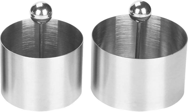 Generic 2 Sets Funnel Cake Ring: Stainless Steel Cold Dish Modeling Mold - Round Dessert And Mousse Ring Kitchen Mold For Food Shaping Biscuit Cake Shaper - Image 1