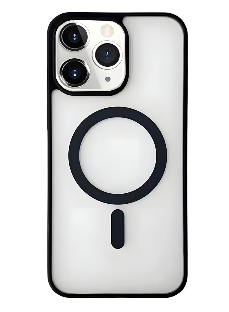 Magsafe Case for iPhone 11 Pro Max Magsafe Clear Cover Magnetic Wireless Charging Support, Shockproof Protection, Scratch-Resistant for iPhone 11 Pro Max - Black - Image 1