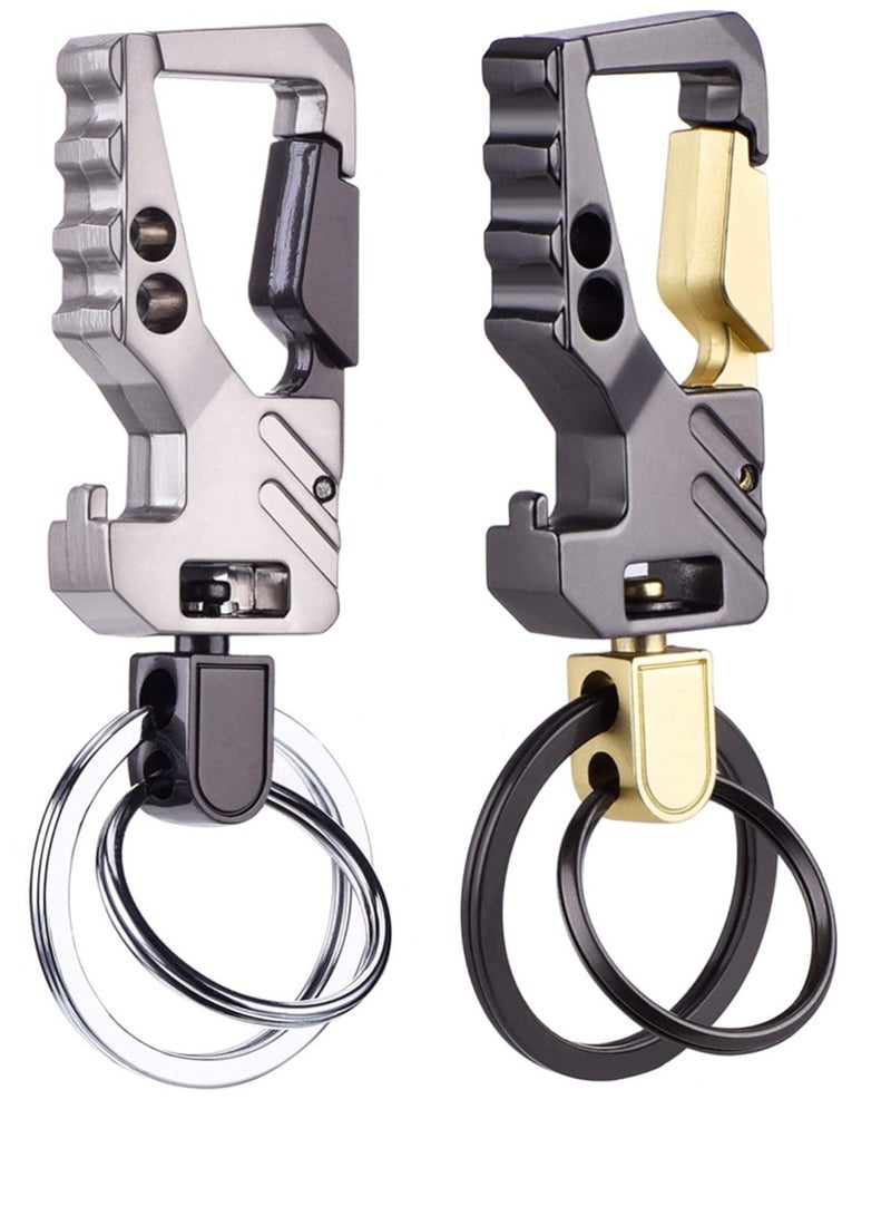 2 Pack Car Key Chain Keychain, Metal Key Rings for Men and Women - Image 1