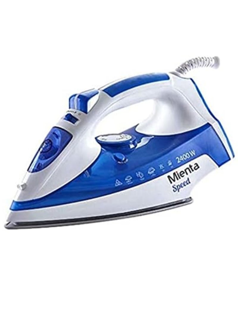 Mienta 2400W steam iron, blue, with ceramic base  - Image 1
