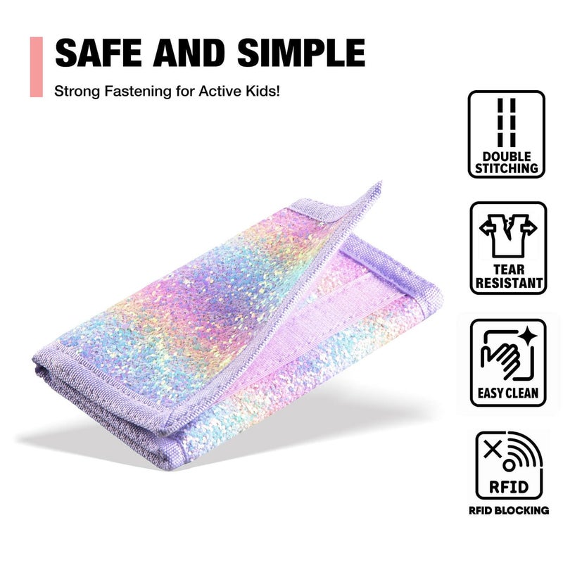 Lamumu Kids Wallet for Girls, Little Girls Wallet for Kids, Purple Wallets for Teen Girl, Toddler Wallets with Coin Pocket, RFID Tween Child Christmas & Birthday Gift - Image 4