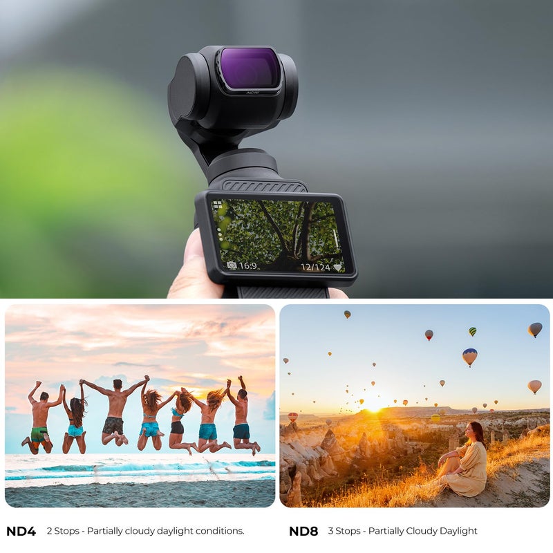 K&F Concept Magnetic ND Filter Kit for DJI Osmo Pocket 3 Creator Combo -4-Pack (ND4+ND8+ND16+ND32), Optical Glass/HD/Multi-Coated Filters - Image 5