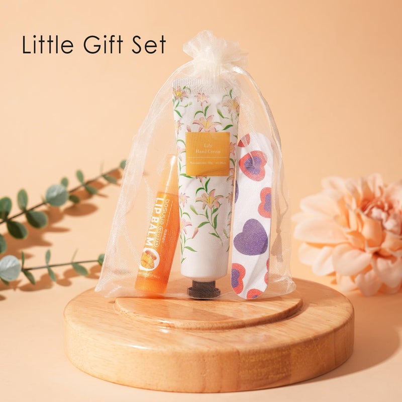 CUDICY Hand Cream and Lip Balm Bulk 24 Gift Sets Party Favors for Baby Shower Bridal Shower Wedding for Guests Prizes Women Adults Bachelorette Travel With Nail Files Thank You Cards Organza Bags - Image 3