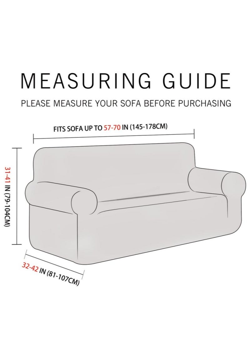 Fabienne Stretch Fit 2-Seater Sofa Cover Soft Brushed Fabric Couch Cover Exquisitely Full Coverage Furniture Protector Slipcover Two Seater Fits on Standard and Recliner Sofa 145-178cm Size Brown  - Image 2