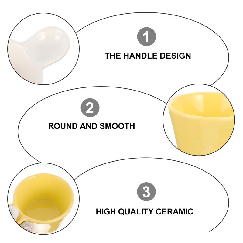 Ceramic Dessert Bowls Set of 2 Round Handle Microwave and Dishwasher Safe - Image 4