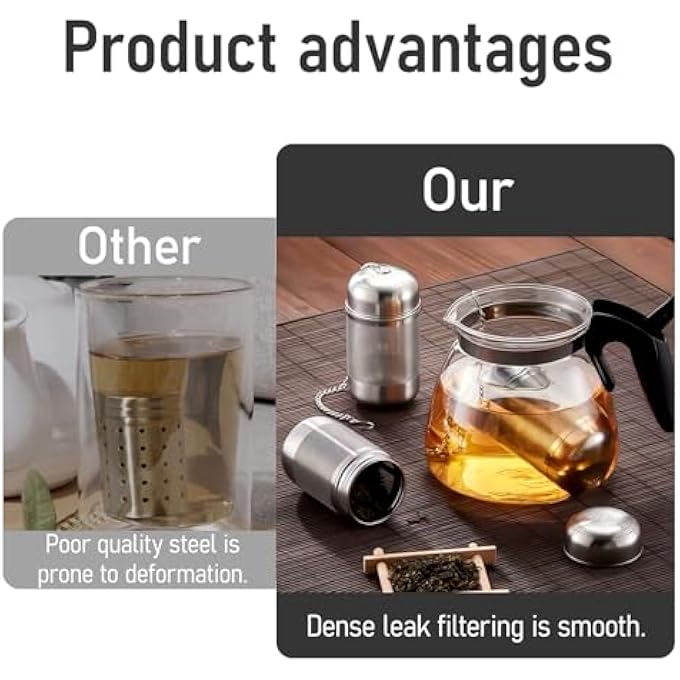 nalaina Tea Infuser Tea Strainers Tea Ball Infuser Spice Infuser Cage Loose Leaf Tea Steeper Stainless Steel With Chain Hook Removable Fine Mesh For Loose Leaf Tea Spices Seasonings - Image 5