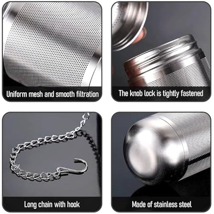 nalaina Tea Infuser Tea Strainers Tea Ball Infuser Spice Infuser Cage Loose Leaf Tea Steeper Stainless Steel With Chain Hook Removable Fine Mesh For Loose Leaf Tea Spices Seasonings - Image 4