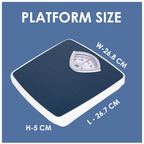 GVC Analog Weight Machine For Human Body, Capacity 130Kg Mechanical Manual Analog Weighing Scale (Blue) - Image 4