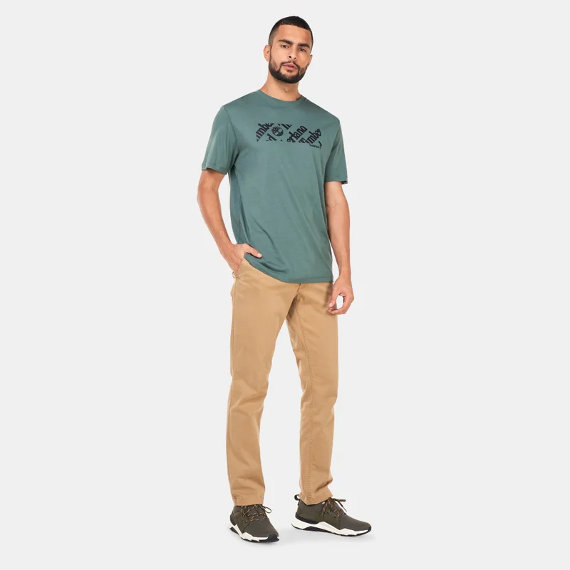 Timberland Men's Linear Logo Print T-Shirt