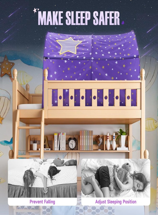 Alvantor Starlight Bed Canopy Dream Kids Play Tents Playhouse Privacy Space Twin Sleeping Indoor Stars Boys Girls Toddlers Pop Up Portable Frame Curtains Purple, Patent Pending - Image 2