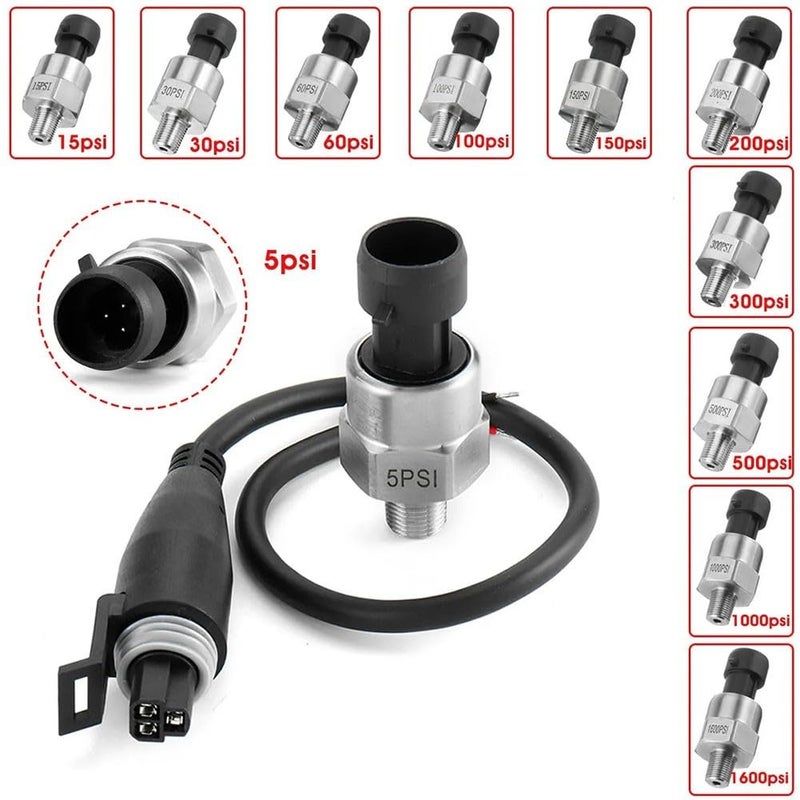 15psi Fuel Pressure Sensor Transmitter 5V 18 Inch NPT 5PSI 1000PSI For Air Compact - Image 4