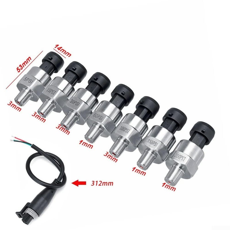 15psi Fuel Pressure Sensor Transmitter 5V 18 Inch NPT 5PSI 1000PSI For Air Compact - Image 5