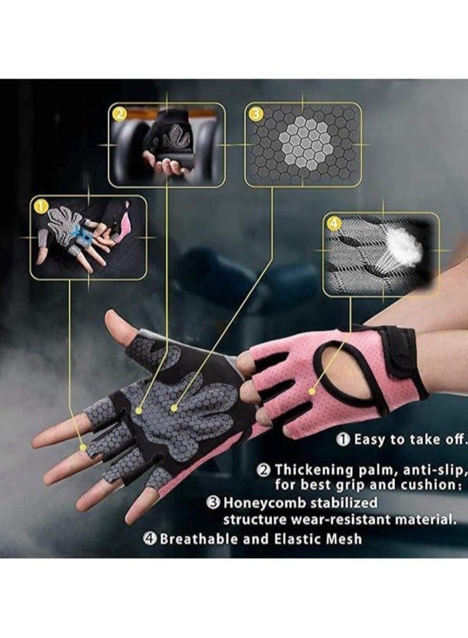 JOGAMS Workout Gloves Weight Lifting Fingerless Gym Exercise Gloves with Curved Open Back for Powerlifting Women and Men - Image 3