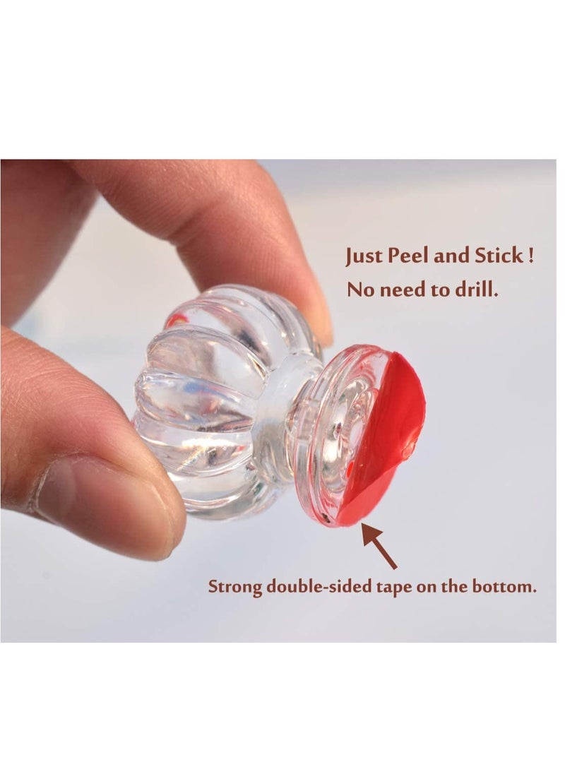 SYOSI 5pcs Wardrobe Knob Dresser Drawer Kitchen Door for Handles Diamond Drawers Handle Cupboard Bathroom Pull Bottom Acrylic Pulls or Clear Round Shaped Silver Transparent Room Kids  - Image 4