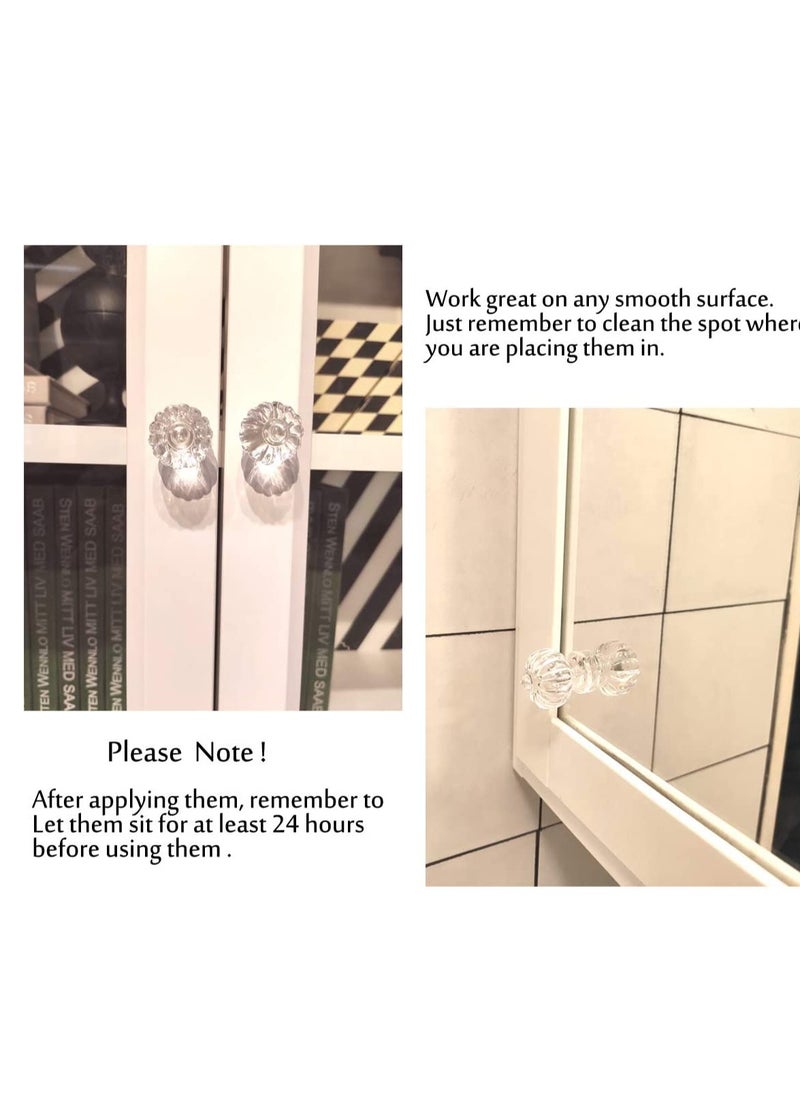 SYOSI 5pcs Wardrobe Knob Dresser Drawer Kitchen Door for Handles Diamond Drawers Handle Cupboard Bathroom Pull Bottom Acrylic Pulls or Clear Round Shaped Silver Transparent Room Kids  - Image 5