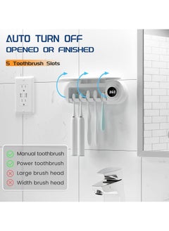 General Toothbrush Steriliser - UV Toothbrush Steriliser and Holder - 5 Toothbrush Slots and Timer Function - Cordless Wall Mounted Toothbrush Steriliser Toothbrush Cleaner for Bathrooms  - Image 4