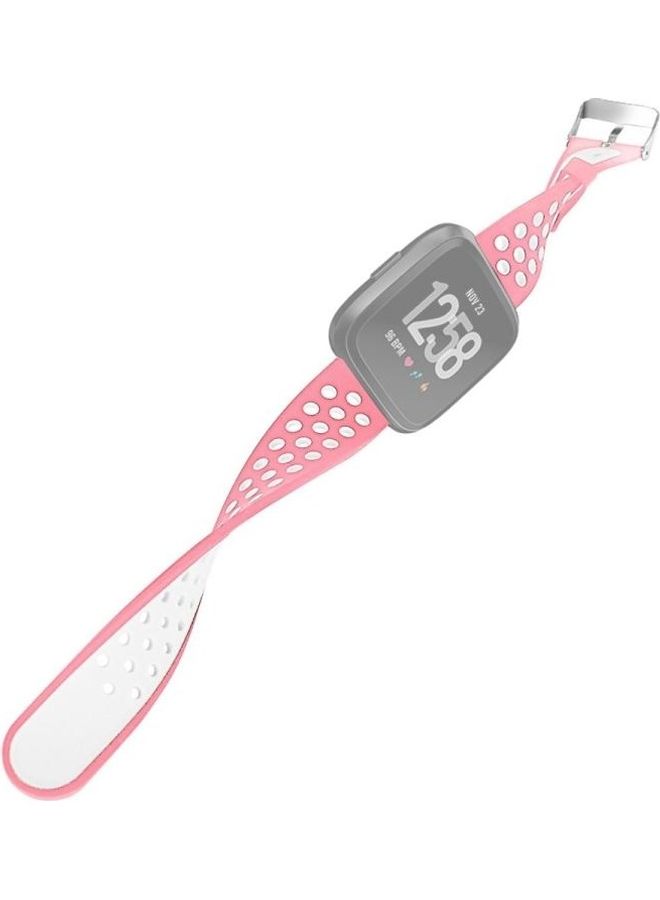 Simple Fashion Silicone Watch Strap For Fitbit Versa Pink - Image 5