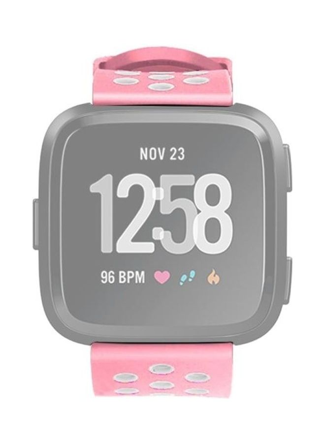 Simple Fashion Silicone Watch Strap For Fitbit Versa Pink - Image 3
