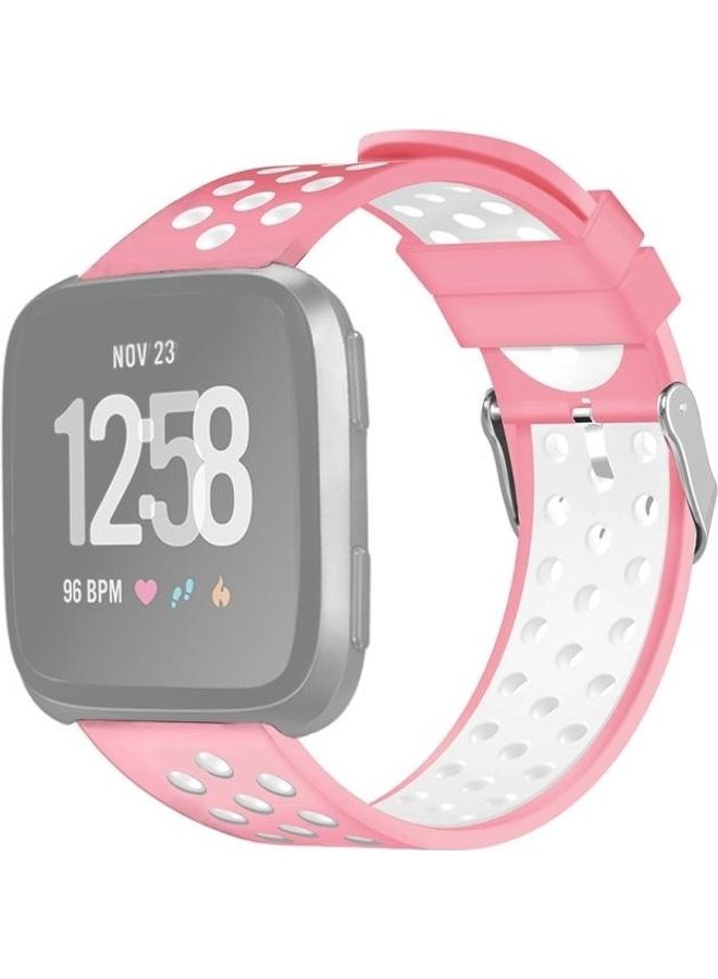 Simple Fashion Silicone Watch Strap For Fitbit Versa Pink - Image 2