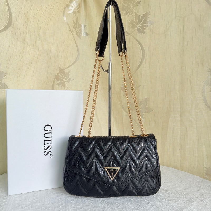 GUESS Fashion Camera Bag Adelasia Convertible Crossbody Flap Bag Women's bag，Black - Image 1