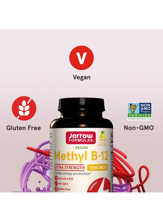Jarrow Formulas Extra Strength Methyl B-12, Dietary Supplement for Cellular Energy Production, 100 Lemon-Flavored Chewable Tablets, Up to a 100 Day Supply - Image 5