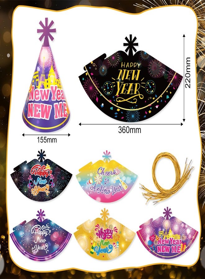 هواف لوازم حفلات ليلة رأس السنة الجديدة من HOWAF - 42 قطعة من قبعات مخروطية بشعار السنة الجديدة السعيدة، وأغطية رأس مزودة بشراشيب ونظارات ورقية لتزيين حفلات ليلة رأس السنة الجديدة لعام 2026، مجموعة ديكورات 2026 للبالغين - Image 3