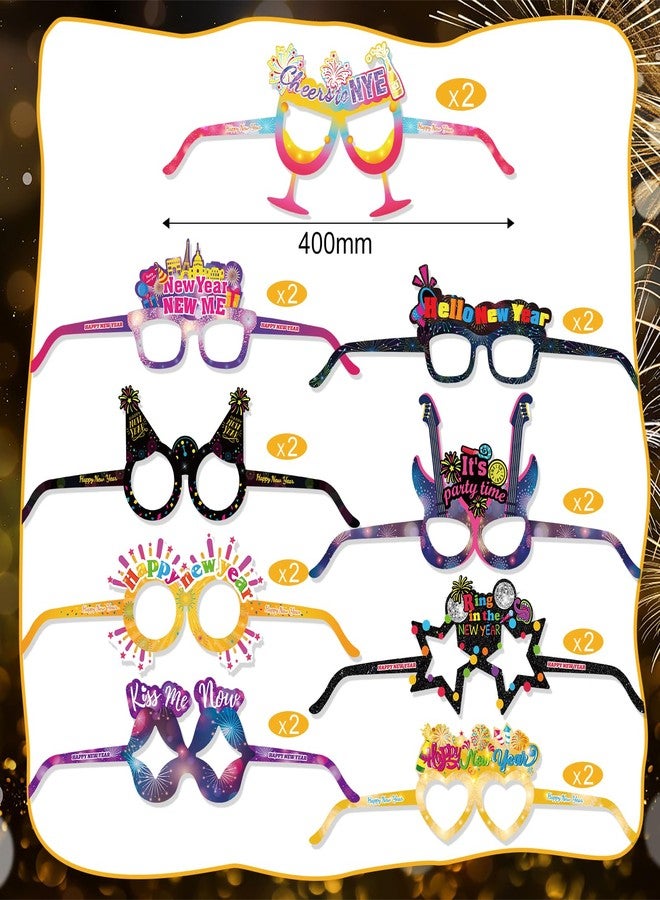 هواف لوازم حفلات ليلة رأس السنة الجديدة من HOWAF - 42 قطعة من قبعات مخروطية بشعار السنة الجديدة السعيدة، وأغطية رأس مزودة بشراشيب ونظارات ورقية لتزيين حفلات ليلة رأس السنة الجديدة لعام 2026، مجموعة ديكورات 2026 للبالغين - Image 2