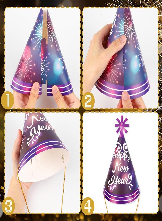 هواف لوازم حفلات ليلة رأس السنة الجديدة من HOWAF - 42 قطعة من قبعات مخروطية بشعار السنة الجديدة السعيدة، وأغطية رأس مزودة بشراشيب ونظارات ورقية لتزيين حفلات ليلة رأس السنة الجديدة لعام 2026، مجموعة ديكورات 2026 للبالغين - Image 4