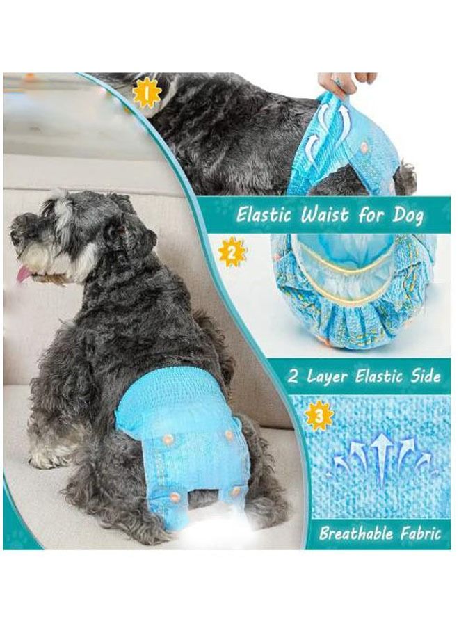 حفاضات الحيوانات الأليفة التي تستخدم لمرة واحدة للكلاب، حفاضات ناعمة فائقة الامتصاص، بطانات تدفئة للتبول، متوسطة الحجم، 14 قطعة - Image 2