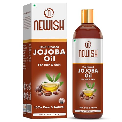Newish Cold Pressed Jojoba Oil 200ml | 100% Pure & Unrefined Oil for Hair Growth, Face & Skin | Vitamin E Enriched, Lightweight Non Sticky | Natural Body Massage Oil for Men & Women - Image 1