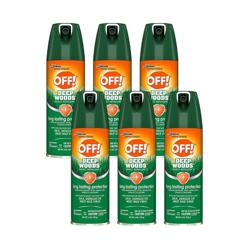 OFF! Deep Woods Insect Repellent V Ticks Aerosol 6 oz, Pack of 6 - Image 1