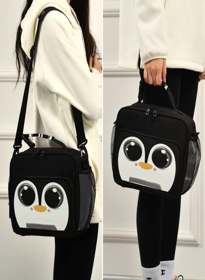 Pfrewn Penguin Lunch Box for Kids Adults Cute Animals Insulated Lunch Bag with Shoulder Strap Reusable Cooler Bags Lunch Tote for Office School Girls Boys Teens - Image 5