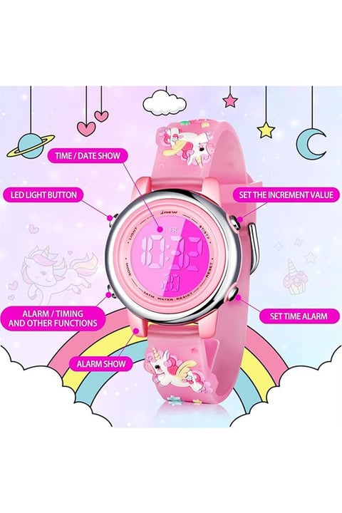 Geustos Kids Unicorn Watch Bracelet Set, 3D Waterproof Digital