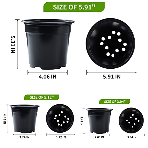 Oubest 30Pack Nursery Pots Plastic for Plants 5 inch Seedling Pots with Drainage Holes Multicolor Flower Seedling Transplanting - Image 2