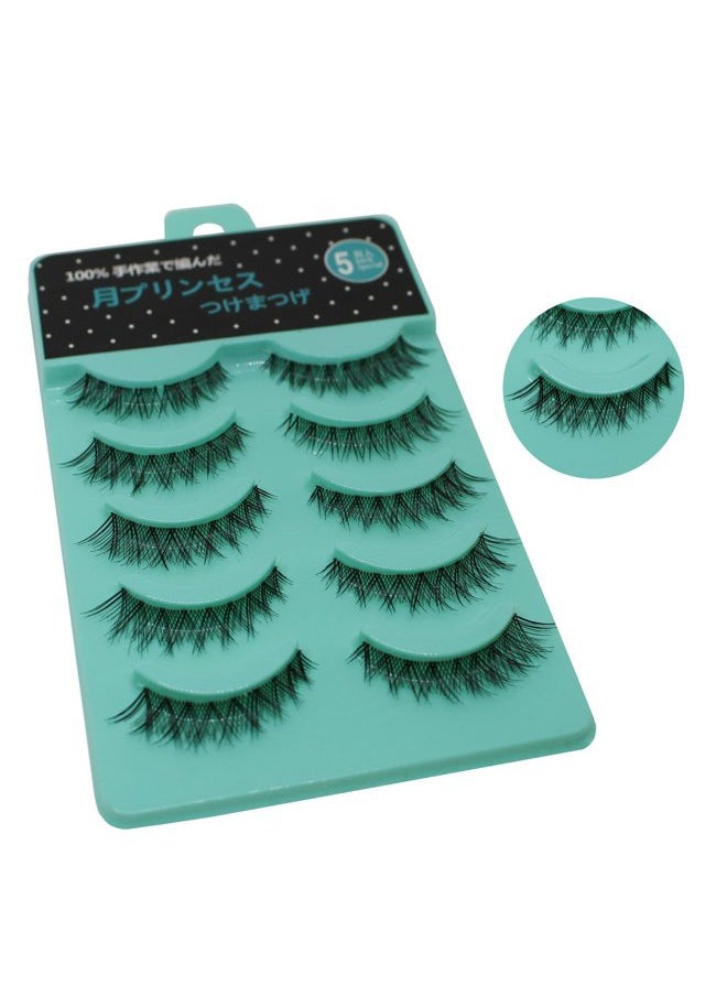 Bodermincer Scala 5 pairs/set 3D False Eyelashes Messy Cross Thick Natural Fake Eye Lashes Professional Makeup Tips Short False Eye Lashes (L-12)  - Image 5